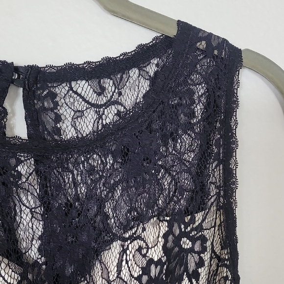 Y2K B Darlin Lace Fit & Flare Dress Size XS/S/0/2 Black Padded Cocktail - Picture 7 of 13